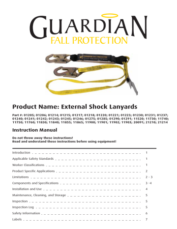 Guardian Fall Protection 11902 6-Foot Tiger Tail Single Leg Stretch Lanyard with Rebar Hook Guardian Fall Protection 11902 6-Foot Tiger Tail Single Leg Stretch Lanyard with Rebar Hook