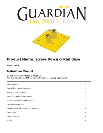 Guardian Screw-Down G-Rail Base Instructions | Manualzz