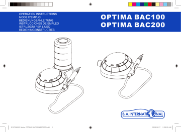 B.A. International OPTIMA BAC100 Benutzerhandbuch | Manualzz