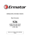Ermator S26, S36 Operating Instructions Manual
