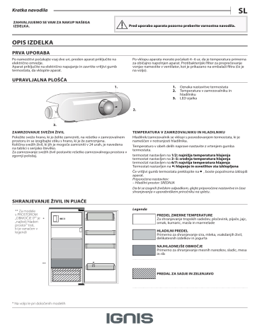 Ignis ARL 759 A+ Refrigerator Navodila za uporabo | Manualzz