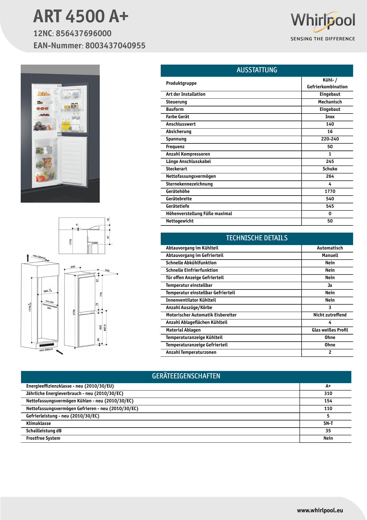 Холодильник Whirlpool Sp40 802 Eu Купить