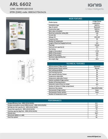 Ignis fridge best sale freezer manual