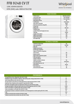 Whirlpool FFB 9248 CV IT - Product information, User manual | manualzz.com
