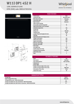 Whirlpool W11I OP1 4S2 H - Product information, User guide, User manual |  manualzz.com