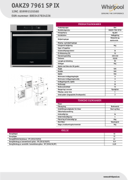 Whirlpool OAKZ9 7961 SP IX - Important information, Owner's manual, Product  information, Safety guide, User guide, User manual | manualzz.com