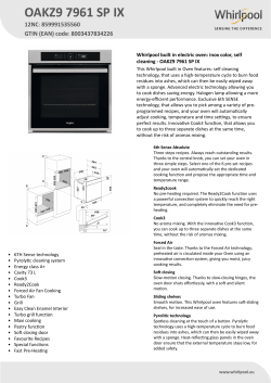 Whirlpool OAKZ9 7961 SP IX - Important information, Owner's manual, Product  information, Safety guide, User guide, User manual | manualzz.com