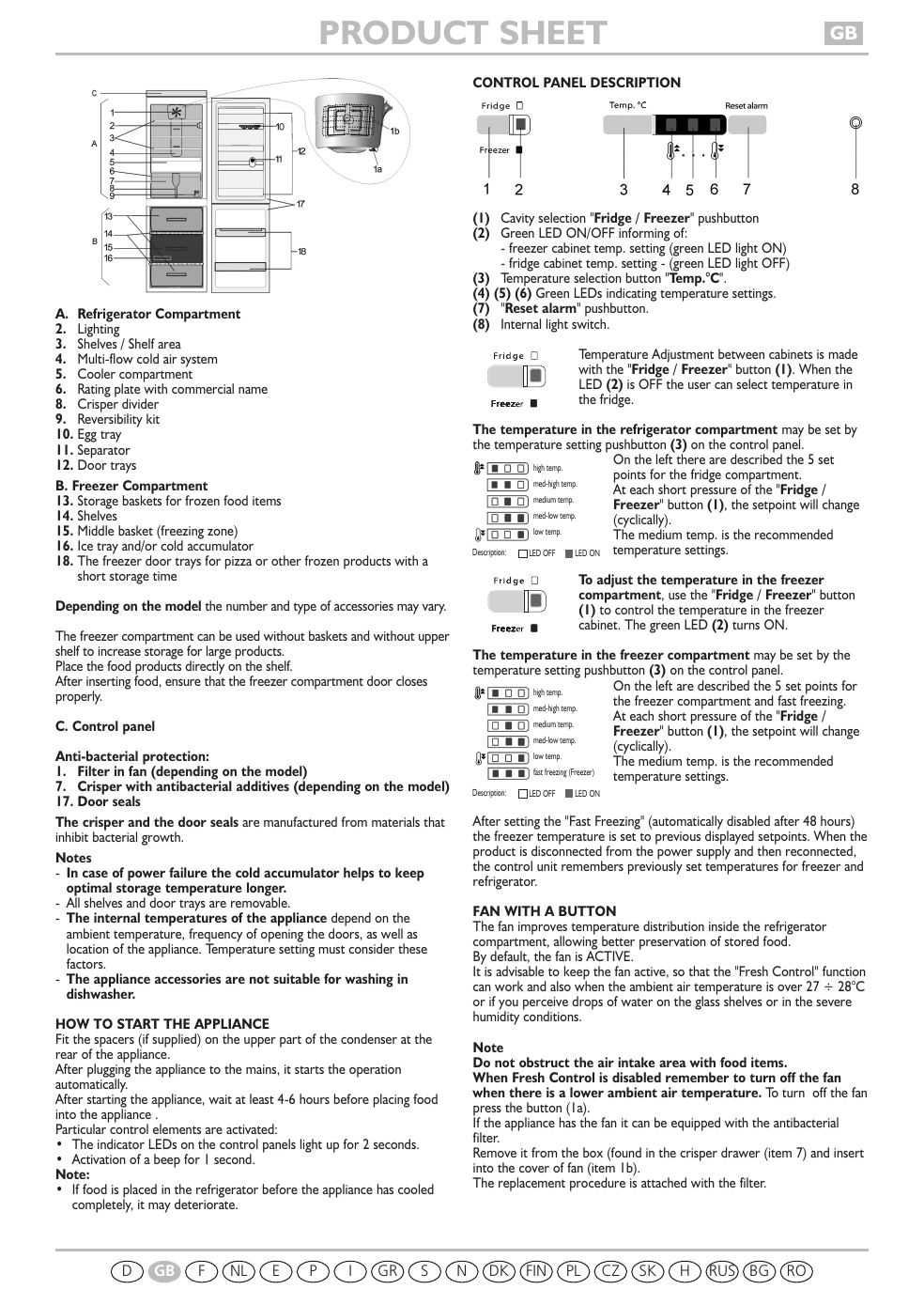 whirlpool freezer over temp alert