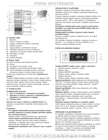 Whirlpool WBC3546 A+NFW Fridge/freezer combination Programový graf | Manualzz