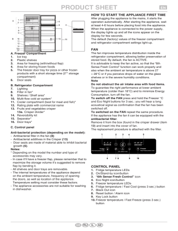 Whirlpool WTV4597 NFC IX Fridge/freezer combination Program Chart | Manualzz