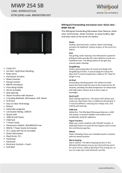 Whirlpool MWP 254 SB - Owner's manual, User guide, User manual |  manualzz.com