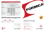 PG BISON FORMICA LifeSeal Worktop Quick Start Manual