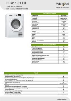 Whirlpool FT M11 81 EU - Owner's manual, Product information, User manual |  manualzz.com