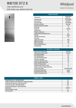 WHIRLPOOL WB70E 972 X