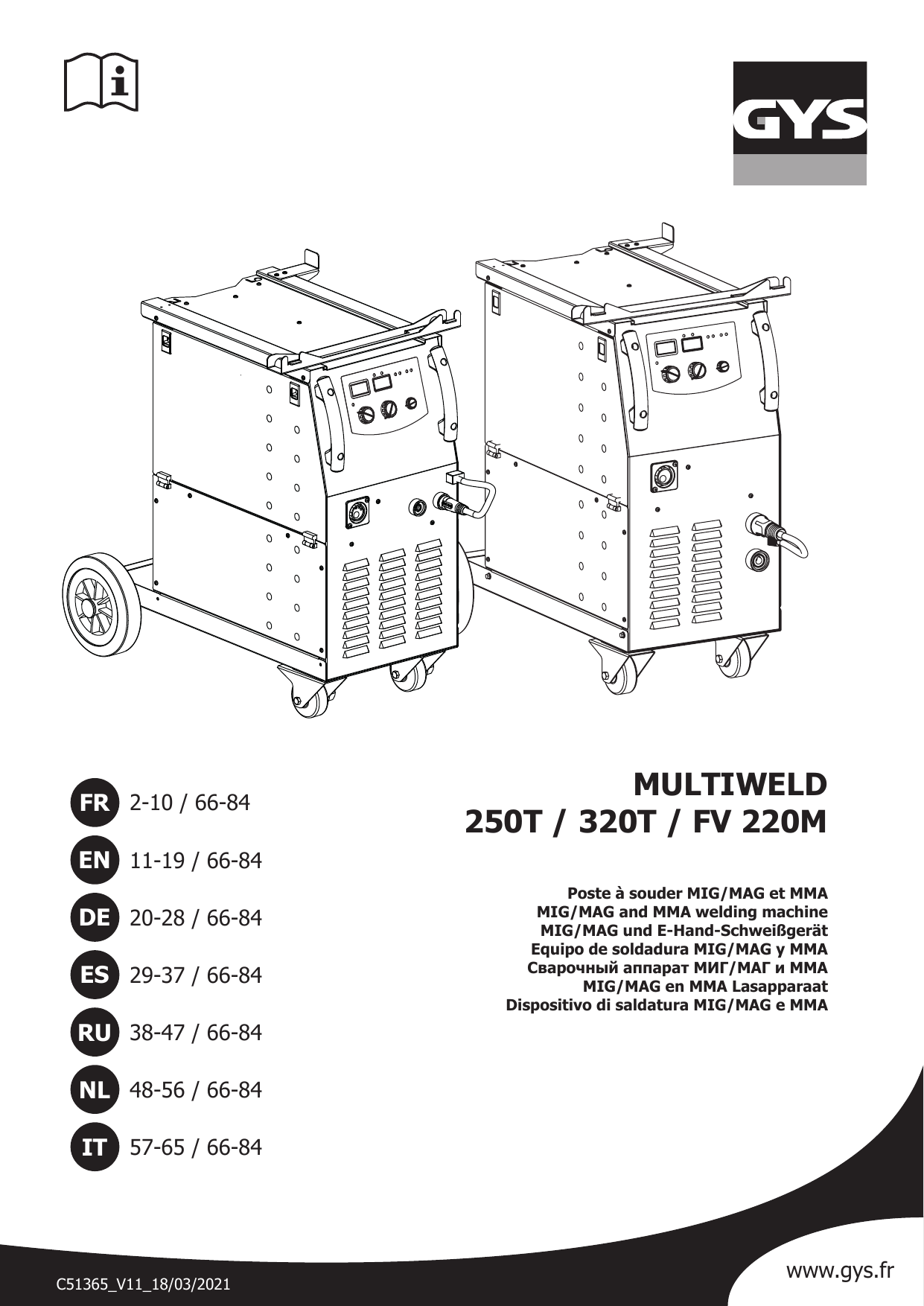 Image of GYS Kronos 250T direct website