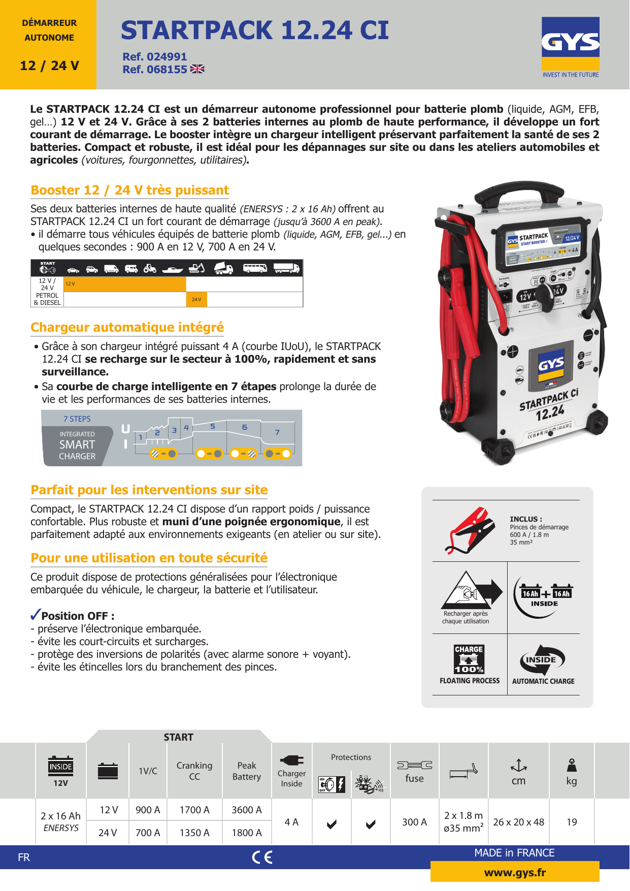 Démarreur autonome Gys Starpack Pro 12-24 XL