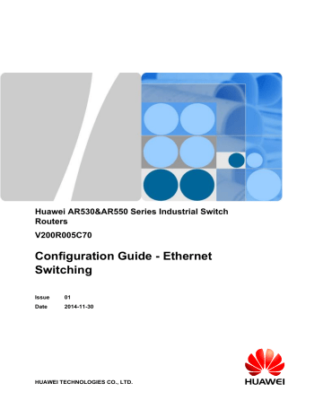 6.6 Configuring STP/RSTP. Huawei AR550 Series, AR530 Series | Manualzz