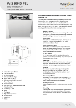 Whirlpool WIS 9040 PEL - Installation instructions, Product information,  User guide, User manual | manualzz.com