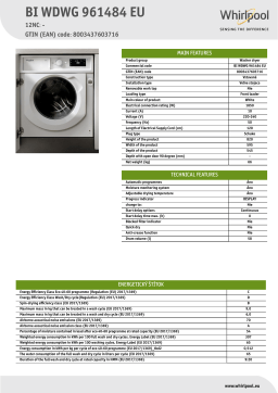 Whirlpool BI WDWG 961484 EU Washer dryer NEL Data Sheet