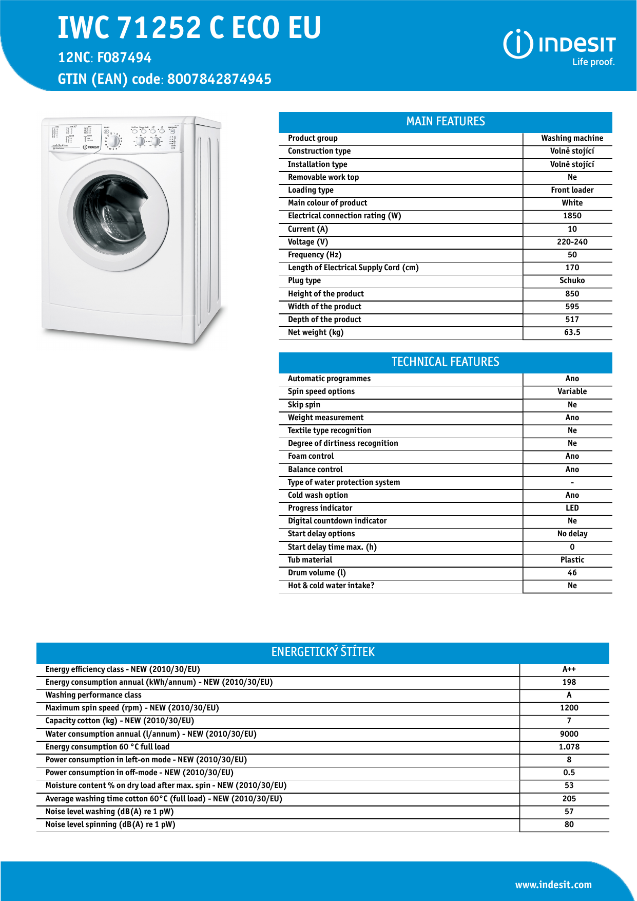 indesit iwc 71252 eco