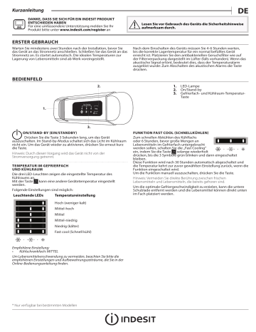 Indesit SIN 18011 Refrigerator Benutzerhandbuch | Manualzz