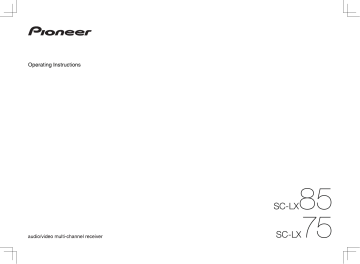 Pioneer SC-LX85 Owner Manual | Manualzz