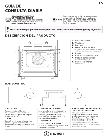 Indesit IFW 3544 JH IX Oven Manual de usuario | Manualzz