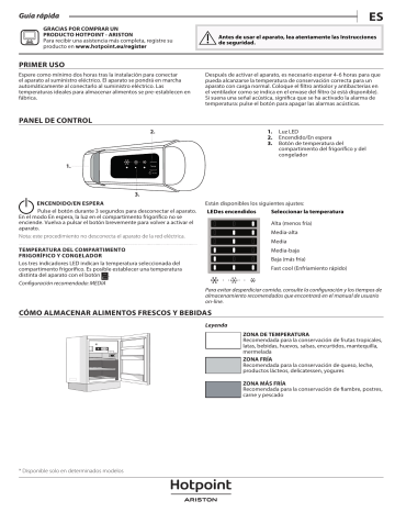 HOTPOINT/ARISTON BTSZ 1632/HA 1 Refrigerator Manual de usuario | Manualzz