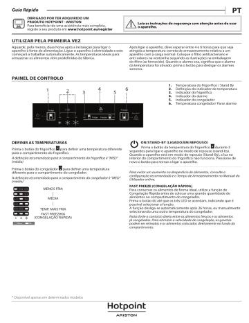 HOTPOINT/ARISTON HAC18 T311 Fridge/freezer combination Manual do usuário | Manualzz