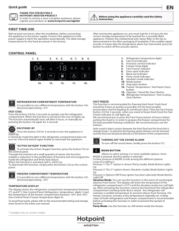 HOTPOINT/ARISTON HAC18 T532 Fridge/freezer combination Daily Reference Guide | Manualzz