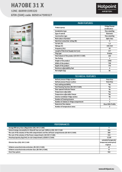 HOTPOINT/ARISTON HA70BE 31 X - Informacije o Proizvodu, Korisnički  priručnik | manualzz.com