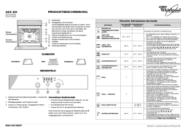 Whirlpool AKZ 431 IX Oven Programmdiagramm | Manualzz