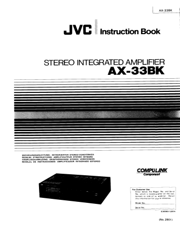 JVC AX-33BK Instruction Book | Manualzz