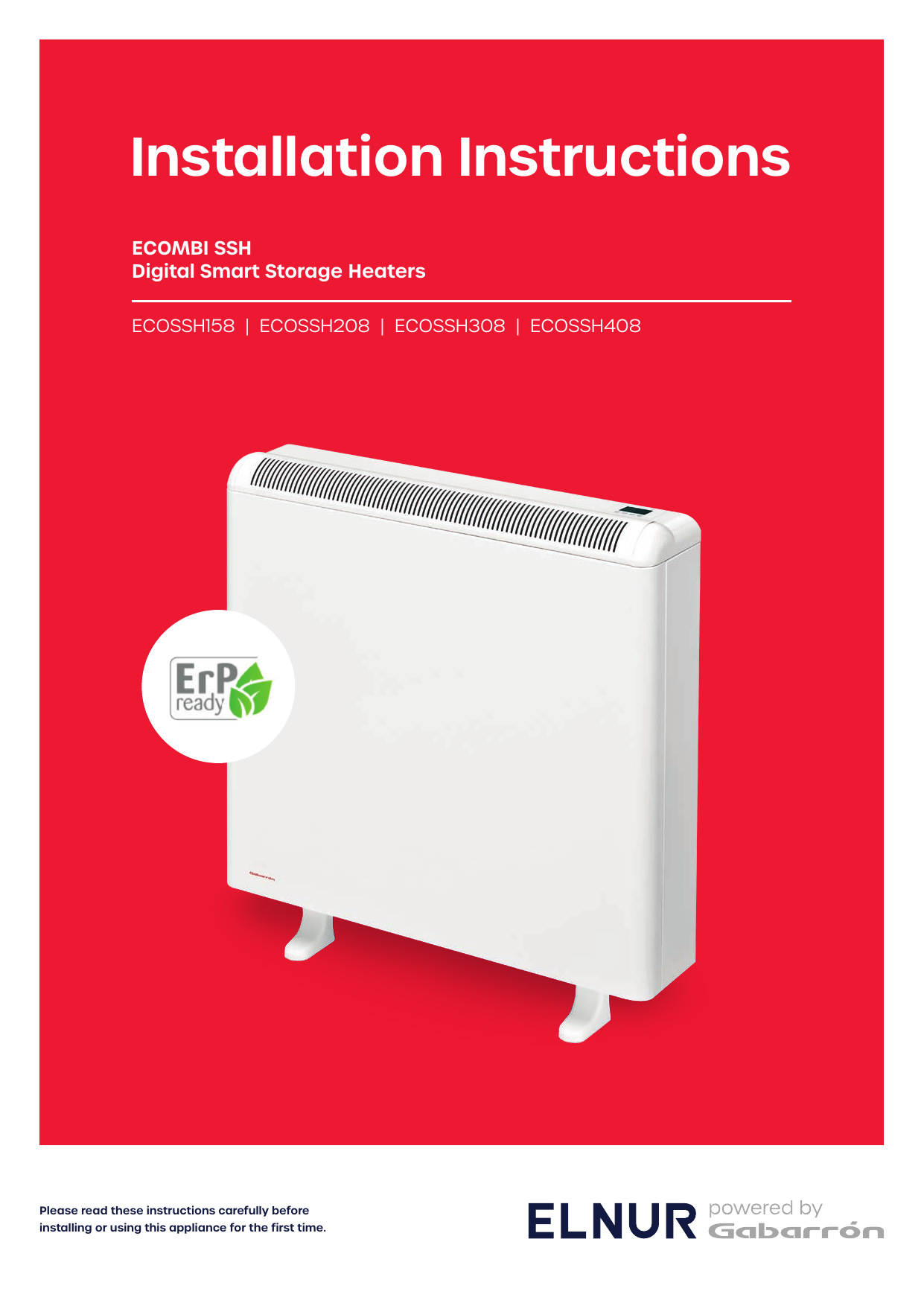 Gabarron ECOSSH208, ECOSSH408 Installation Instructions Manual | Manualzz