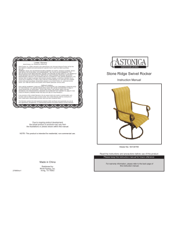 Astonica 50100765 Instruction Manual Manualzz Astonica 50100765 Instruction Manual, Astonica Outdoor Living Patio Furniture