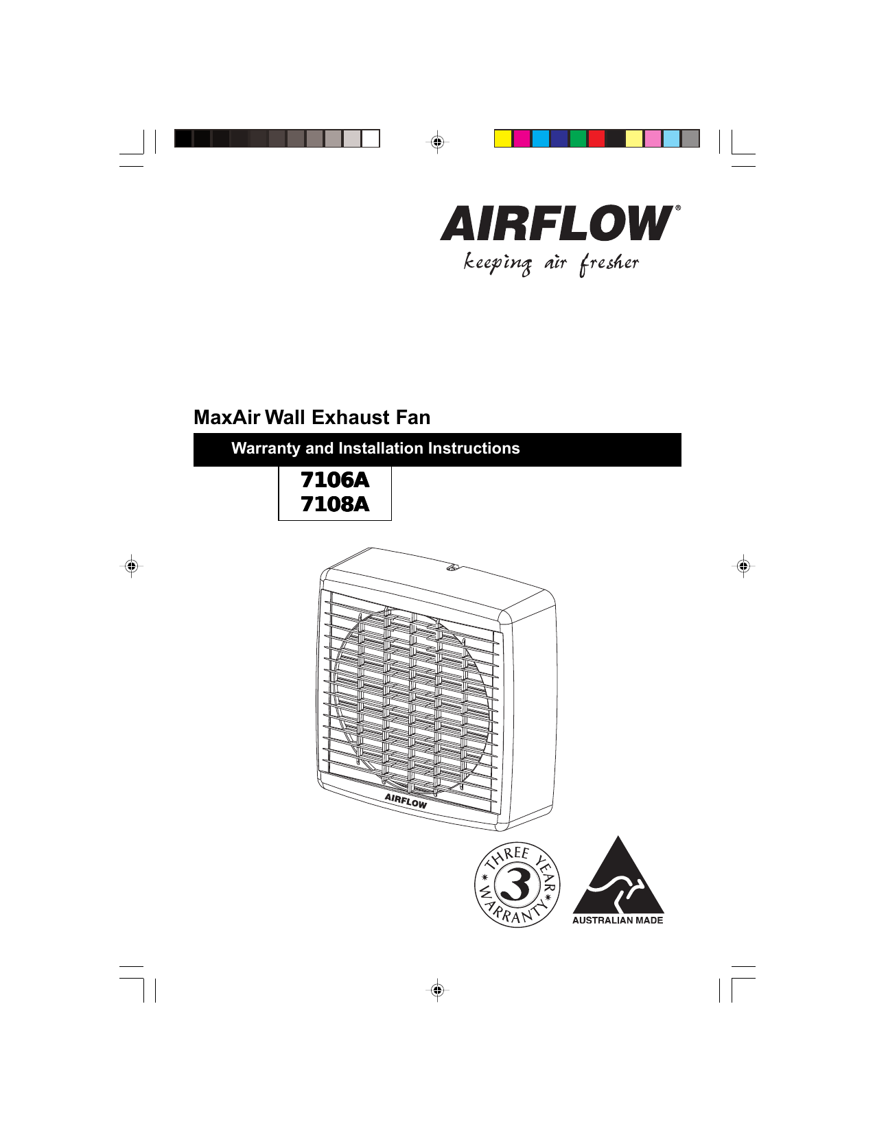 Airflow 7106A Warranty And Installation 