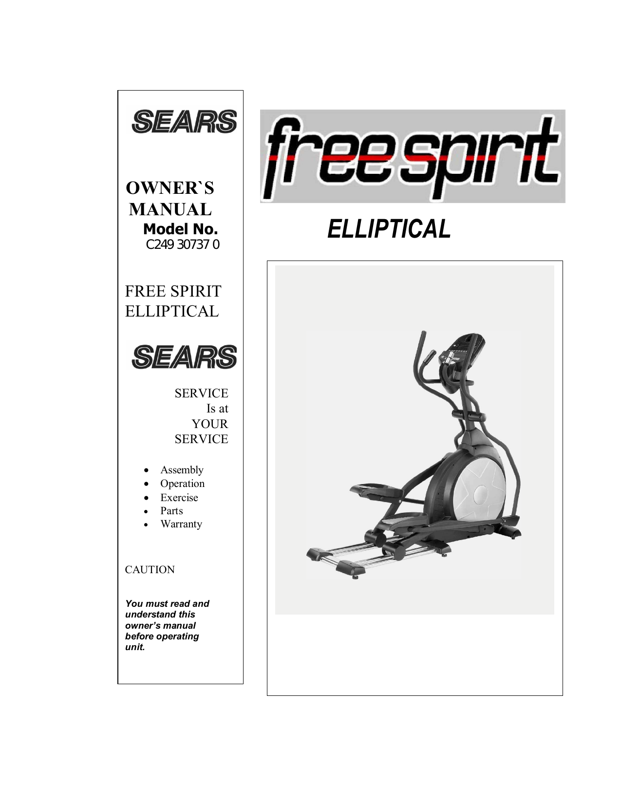 Sears free discount spirit treadmill c249