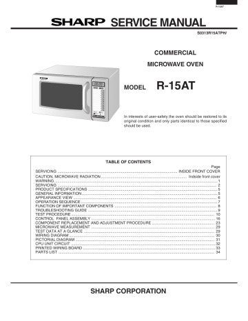 Sharp R-15AT Service Manual | Manualzz