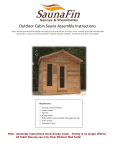 SaunaFit Cedar Cabin Sauna Assembly Instructions Manual
