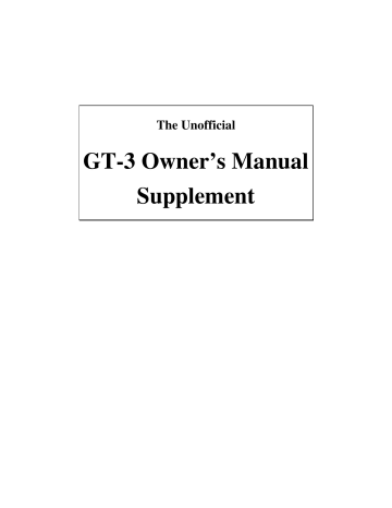 Boss GT-3 Owner's manual | Manualzz