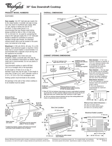 Whirlpool Sc8720ed Dimensions And Installation Information 