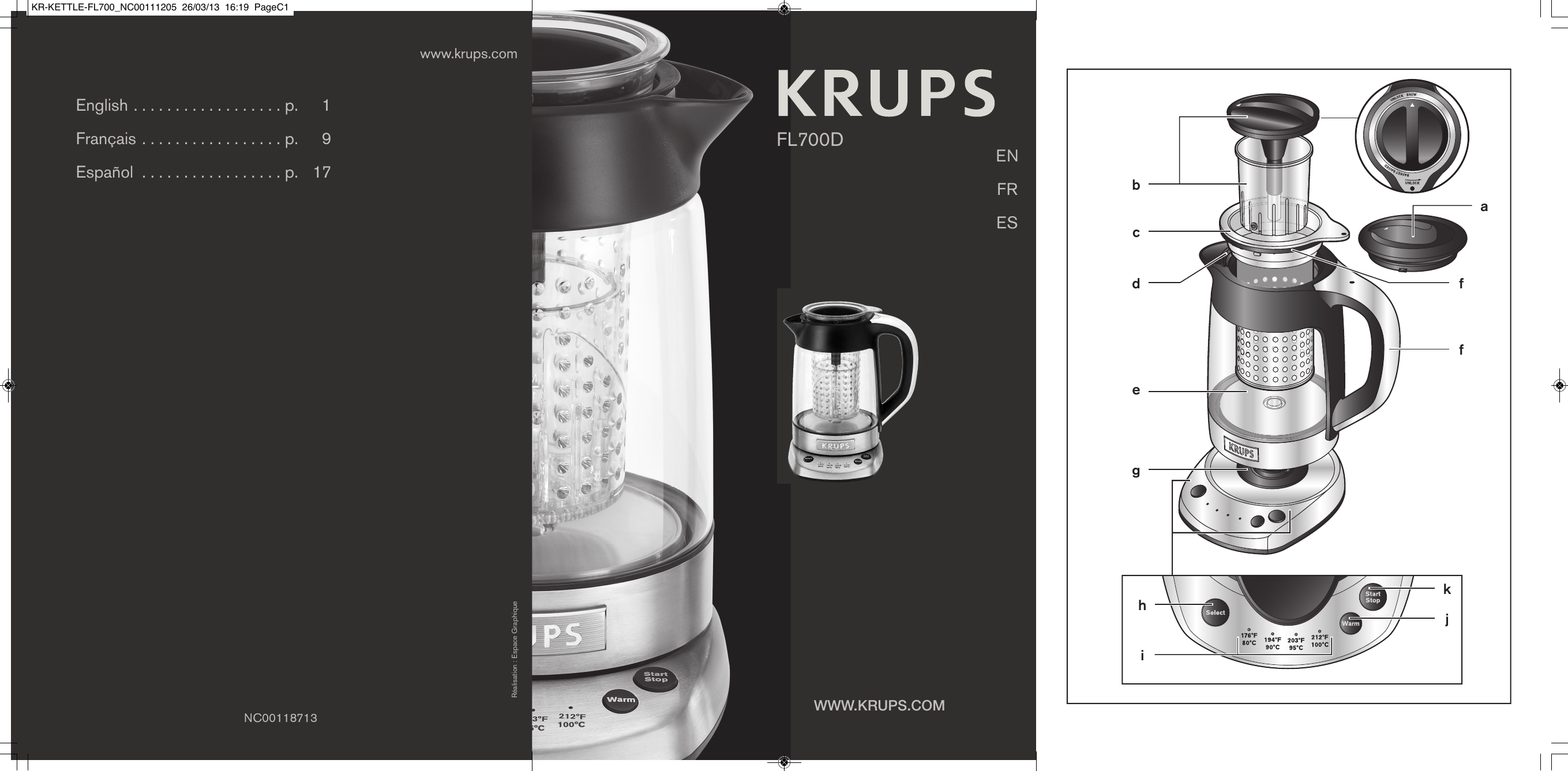 KRUPS - 1.7L COOL TOUCH ELECTRIC KETTLE BW700853 - Household Items