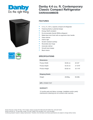Danby 3.2 cu. ft. Compact Refrigerator - DCR032C3WDB