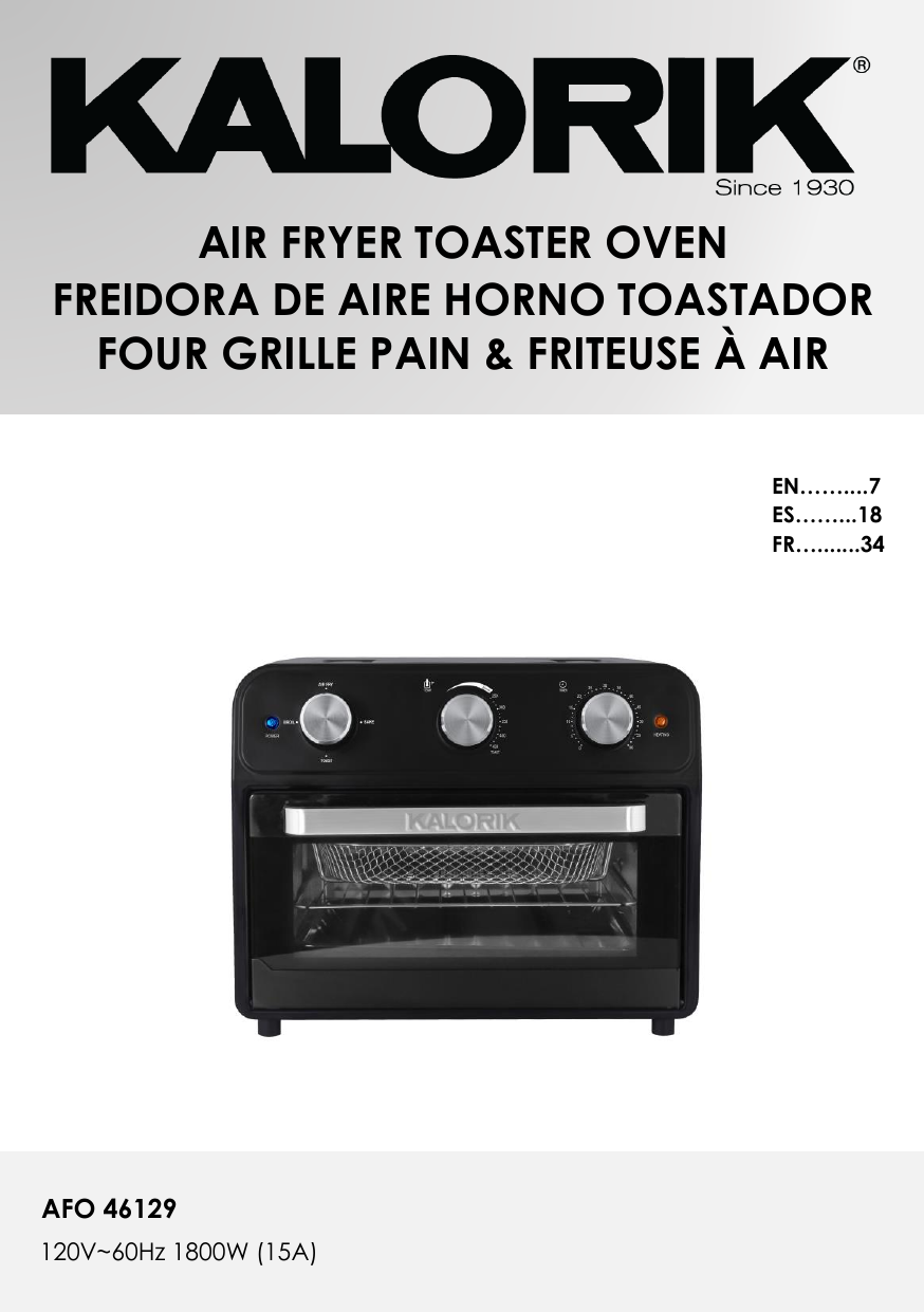 kalorik 22 quart air fryer
