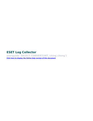 Eset log collector что это