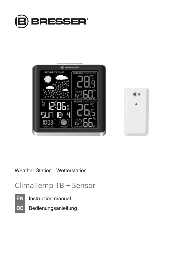 BRESSER MeteoTemp WTM Wireless Weather Station with Indoor/Outdoor  Temperature Sensor - 7007510