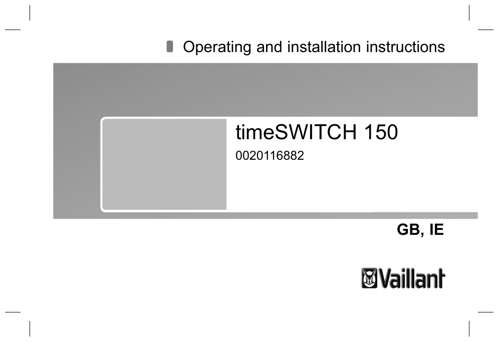 VAILLANT TIMESWITCH 150 PLUG IN TIMER/PROGRAMMER 0020116882