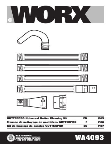 WORX WA4093 Universal Gutter Cleaning Kit Owner s Manual Manualzz