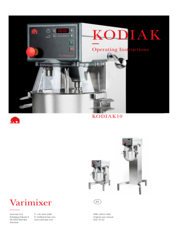 Varimixer Kodiak10 Operating instruction | Manualzz