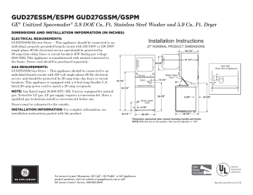 ge gud27essmww spec sheet